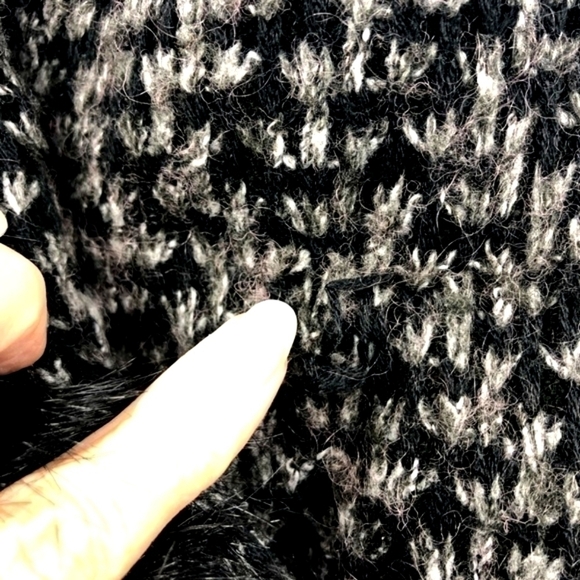 Gaby & Eden Women's M Black Cardigan Sweater Jacket With Vegan Faux Fur - Picture 8 of 9